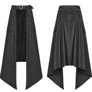 PUNK RAVE Women's Punk Daily Half Skirt Adjustable Streetwear XS S